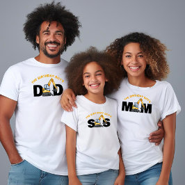 Camiseta Aniversário da Construção Familiar Irmã Pai Mãe