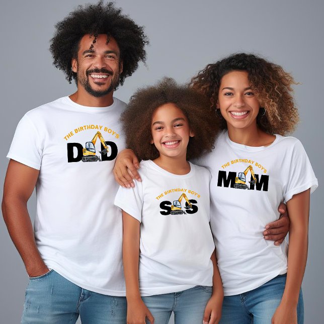 Camiseta Aniversário da Construção Familiar Irmã Pai Mãe (Criador carregado)