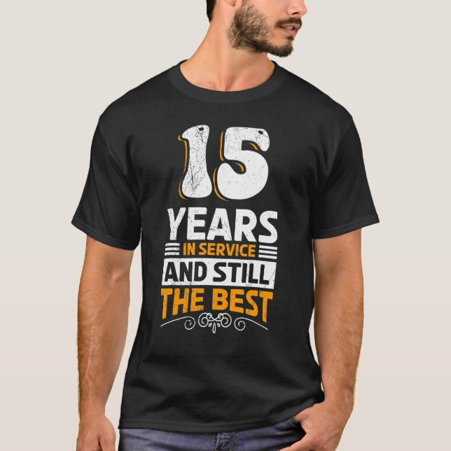 Camiseta Aniversário da Empresa 15 Anos de Serviço (Frente)