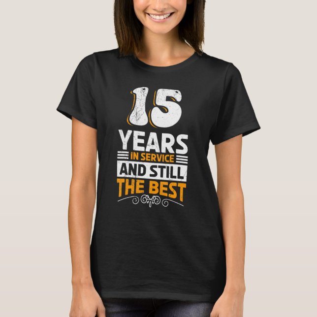 Camiseta Aniversário da Empresa 15 Anos de Serviço (Frente)