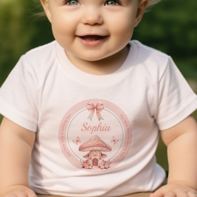 Camiseta Aniversário da Fada Girl Mushroom House (Criador carregado)
