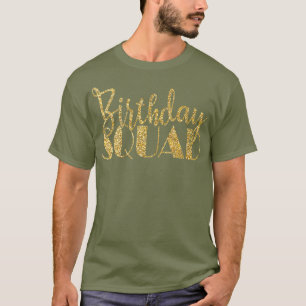 Camiseta Aniversário da Festa de Aniversário Bday Dourado P