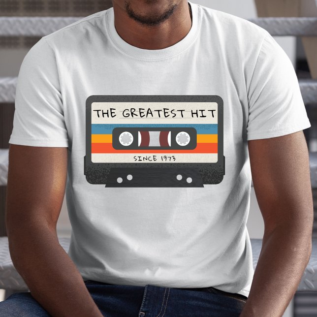 Camiseta Aniversário da Fita Cassete de Alta Acertos Retroa (Vintage Retro Greatest Hit Cassette Tape Birthday T-Shirt)