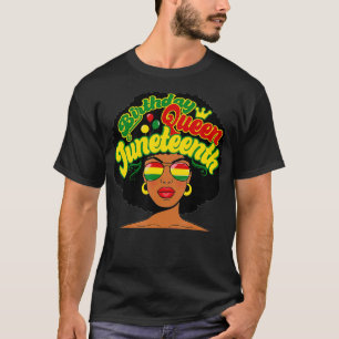 Camiseta Aniversário da História Negra Afro da Rainha Junta