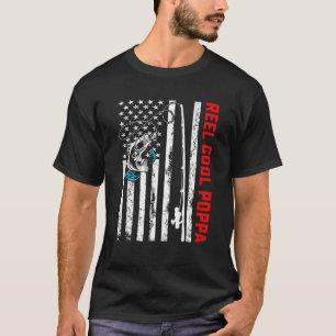 Camiseta Aniversário da pesca com pavilhão americano do Pai