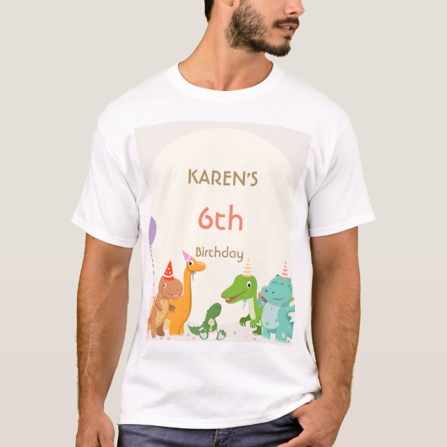 Camiseta Aniversário da Princesa Dinossauro Caprichosa (Frente)