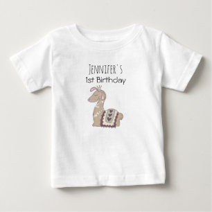 Camiseta Aniversário da Princesa Lhama Fofa com Coroa