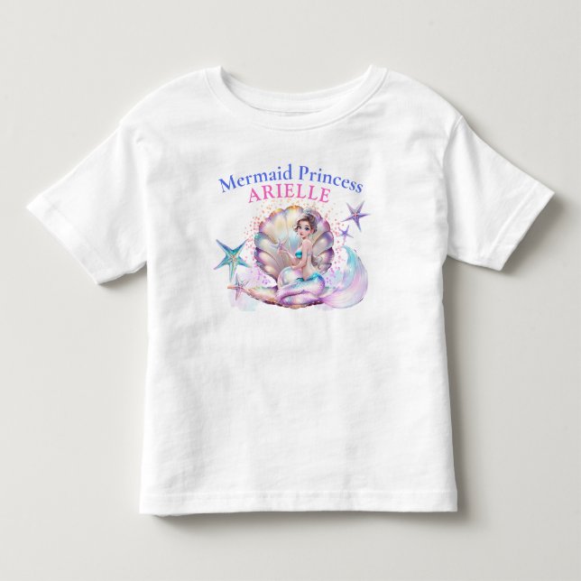 Camiseta Aniversário da Princesa Sereia Debaixo do Mar (Frente)