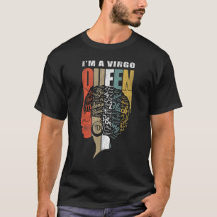 Camiseta Aniversário da Rainha Negra Virgo Zodiac Afro-Amer