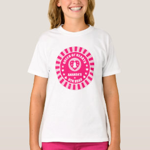 Camiseta Aniversário da Rainha Retron Pink de Corações