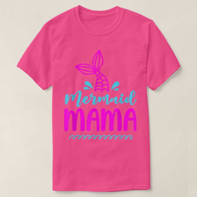 Camiseta Aniversário da Sereia Mama Matando Família da Mãe  (Frente do Design)