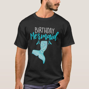 Camiseta Aniversário da Sereia Meninas da Sereia da Princes
