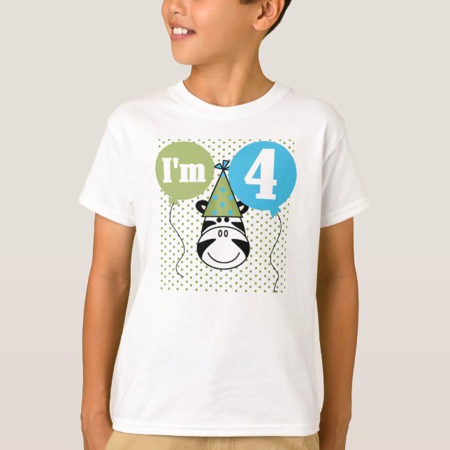 Camiseta Aniversário da zebra 4o (Frente)
