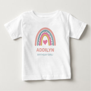 Camiseta Aniversário das abstrato Rainbow Cute Girls