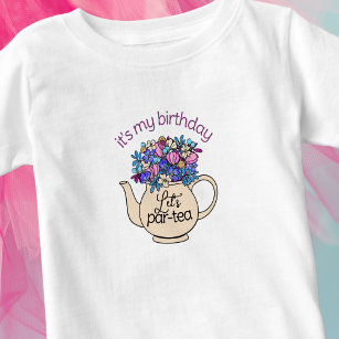 Camiseta Aniversário das Raparigas Par-Tea de vamos