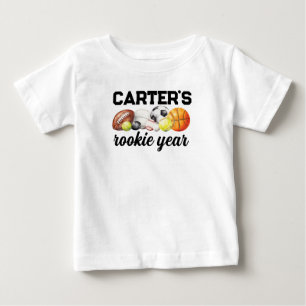 Camiseta Aniversário de 1º ano de Esportes Ano de Novato