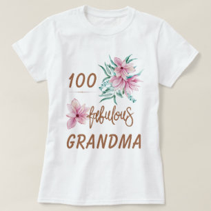 Camiseta Aniversário de 100 anos marco para avó fabulosa
