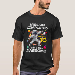 Camiseta Aniversário de 10 anos Astronauta 10 Anos Espaço E