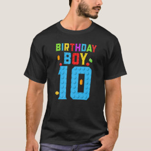 Camiseta Aniversário De 10 Anos Bloqueia Edifícios Ki
