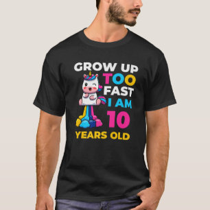 Camiseta Aniversário De 10 Anos Cresce Demasiado Rápido Déc