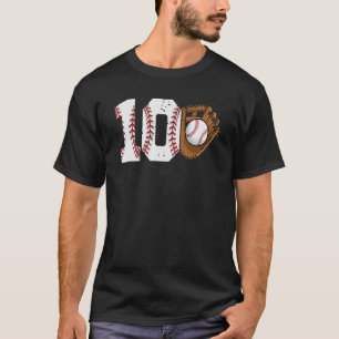 Camiseta Aniversário de 10 anos de beisebol grande número 1
