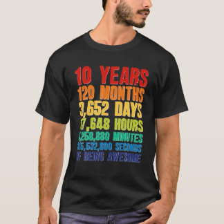 Camiseta Aniversário De 10 Anos De Idade Presente 10º Dia D