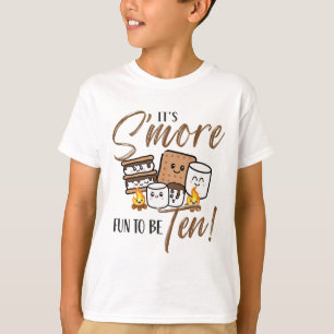 Camiseta Aniversário de 10 anos Fogueira de Acampamento Mar