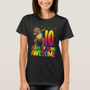 Camiseta Aniversário de 10 Anos Sloth Dabbing Aniversário d