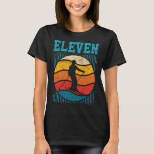 Camiseta Aniversário de 11 anos Esqui Retro Esqui Meninos d