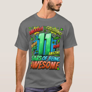 Camiseta Aniversário de 11 anos Estilo Cômico Incrível Desd