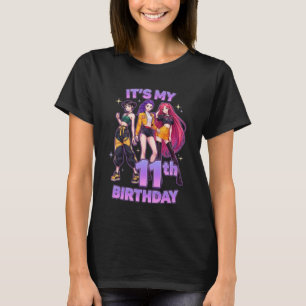 Camiseta Aniversário de 11 Anos K pop Crianças 11º Aniversá