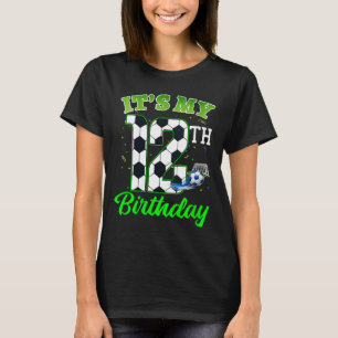 Camiseta Aniversário de 12 anos de mulheres Futebol Menino