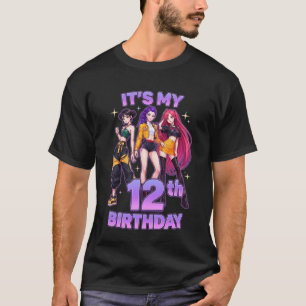 Camiseta Aniversário de 12 Anos K pop Crianças 12º Aniversá