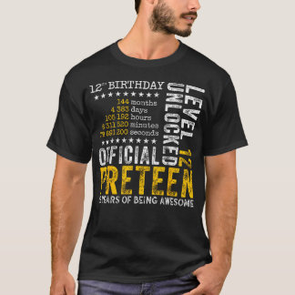 Camiseta Aniversário De 12 Anos Level Up Estilo Gamer 12 An