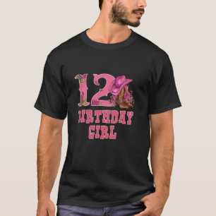 Camiseta Aniversário de 12 anos Rodeio Western Cowgirl Doze