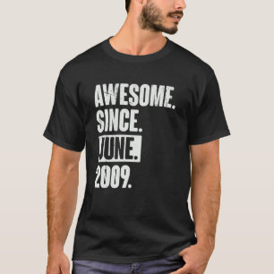 Camiseta Aniversário de 13 anos, 13, Incrível desde junho d