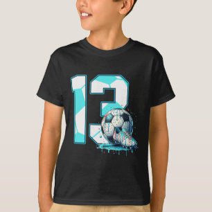 Camiseta Aniversário de 13 anos de Futebol Sorvete Drip Bd
