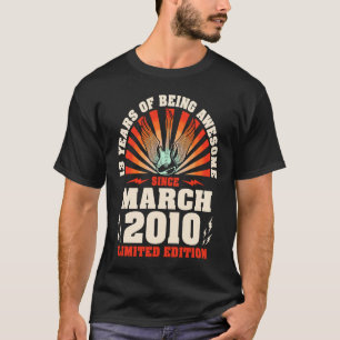 Camiseta Aniversário de 13 anos Guitarrista Vintage Música