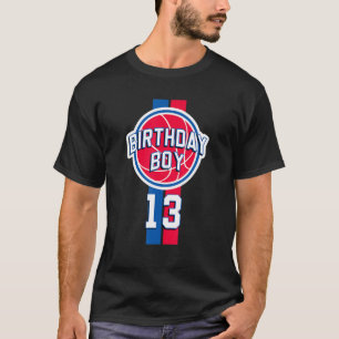 Camiseta Aniversário De 13 Anos Vermelho E Azul 313 Área Ba