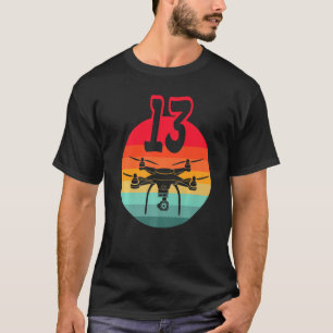 Camiseta Aniversário de 13 I Retro Remote Control Drones c