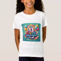 Aniversário de 13 vibrante com número colorido de