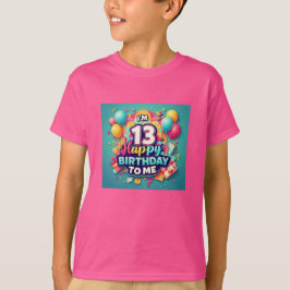 Camiseta Aniversário de 13 vibrante com Números Coloridos