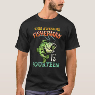 Camiseta Aniversário de 14 anos de pesca de robalo adolesce