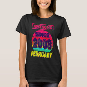 Camiseta Aniversário de 14 anos Nascido em Fevereiro de 200