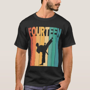 Camiseta Aniversário de 14 anos Tema Karate Taekwondo 14 An