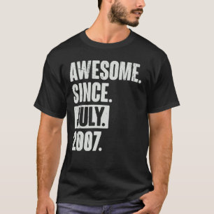 Camiseta Aniversário de 15 anos, 15, Incrível desde julho d