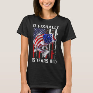 Camiseta Aniversário de 15 Anos dos Miúdos O'fishally 15 An