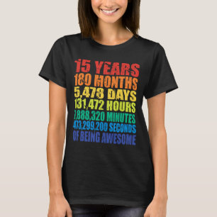Camiseta Aniversário de 15 anos, Meninos & Meninas, 15 Anos