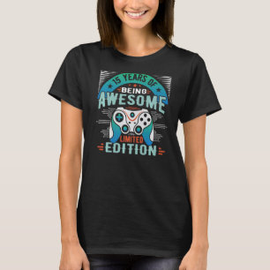 Camiseta Aniversário de 15 de Aniversário do Jogador de 15