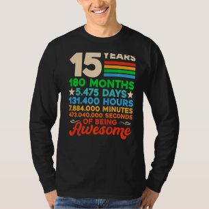 Camiseta Aniversário De 15 Para Crianças Meninas De 15 Anos